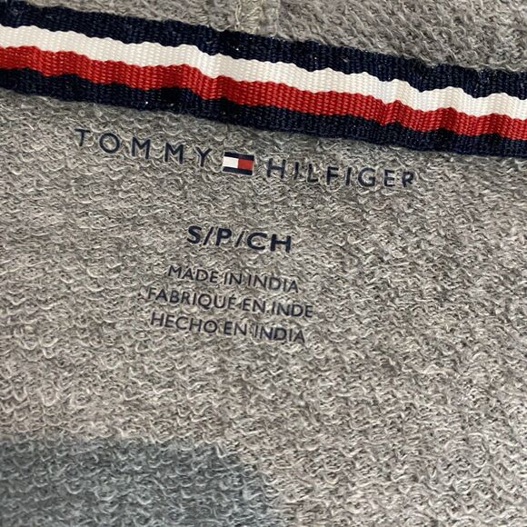 Tommy Hilfiger Varsity Cropped Logo Lounge Athleisure Hoodie Sweatshirt Size Sm - Picture 4 of 11